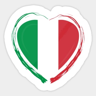 Italian Heart with italian Flag Sticker